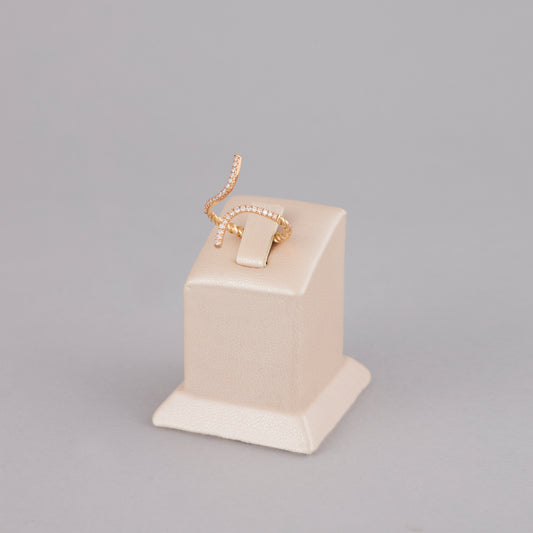 Bague Serpentin en Or Rose 18 Carats et Diamants